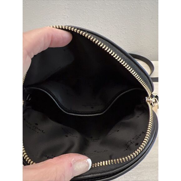 Kate Spade Black Pebbled Leather Sylvia Medium Dome Crossbody NWT - Picture 10 of 12